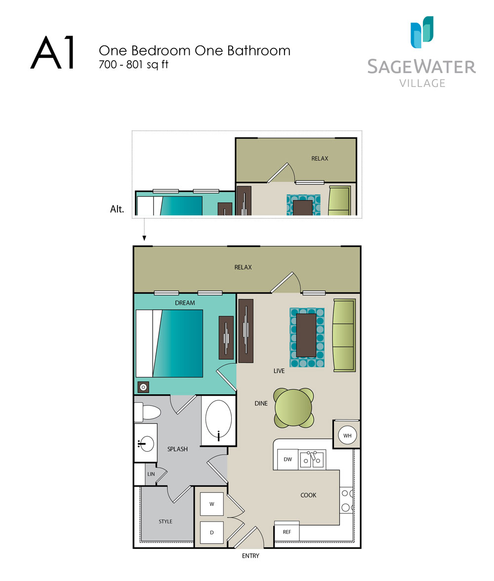 Apartments in North Fort Worth TX Sagewater Village Floor Plans