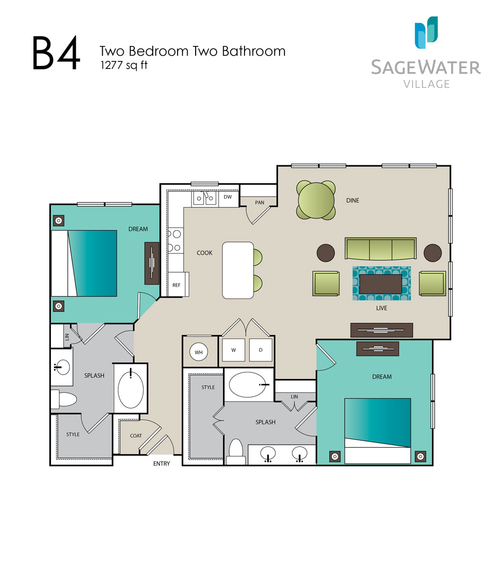 Apartments in North Fort Worth TX Sagewater Village Floor Plans
